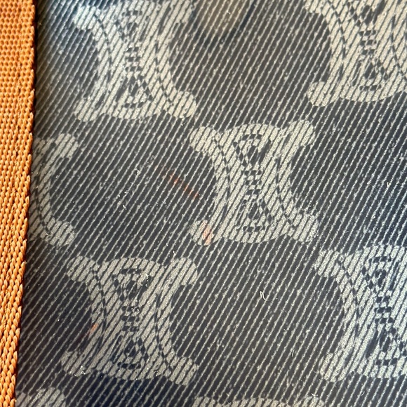 Celine Clear PVC Shoulder Tote Blue Pattern Brown Nylon Handle Zip Pouch Unisex - Picture 12 of 15